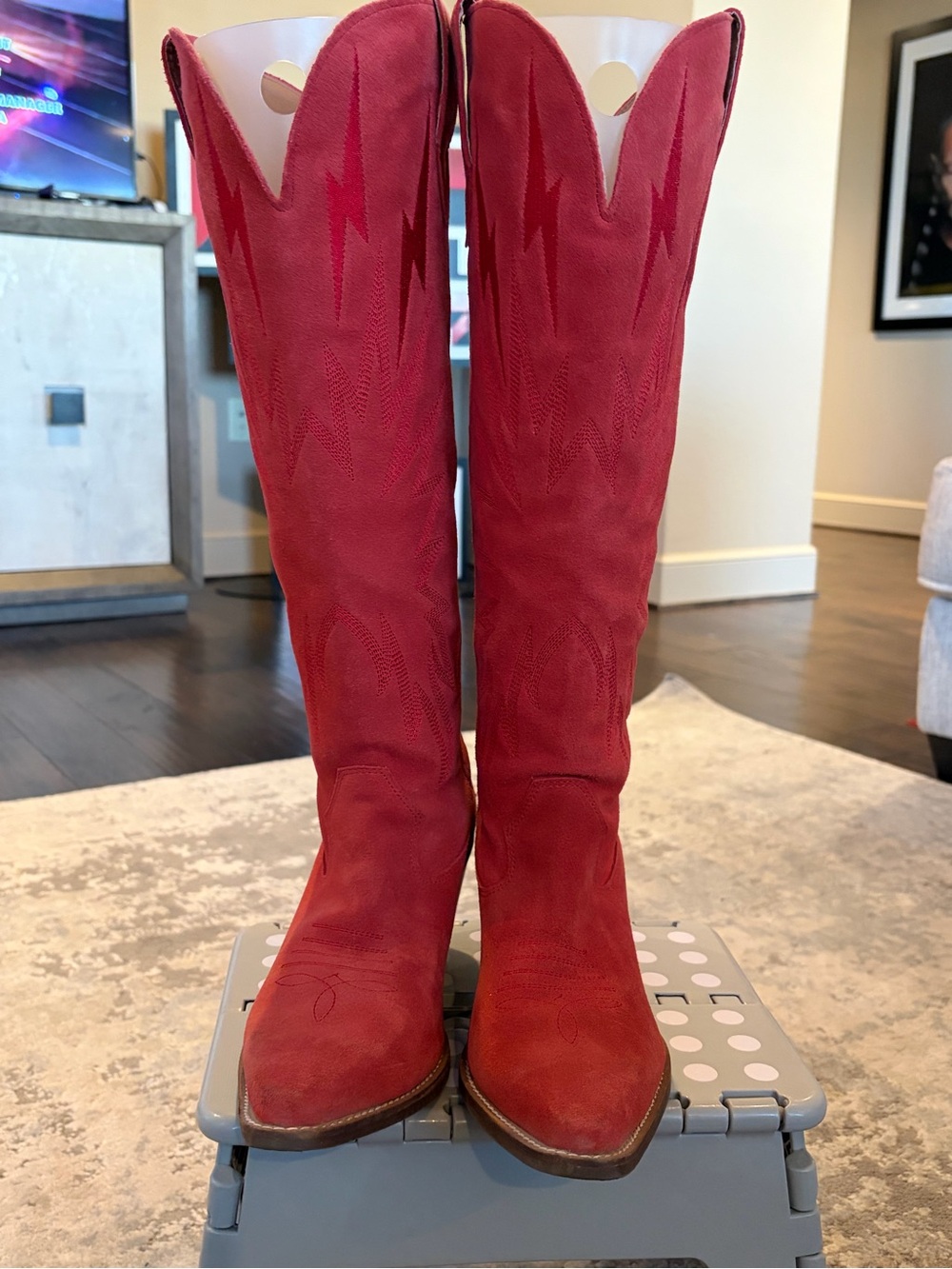 dingo Thunder Road Western Boots Red Suede - Picture 2 of 8